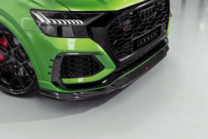 Audi RSQ8 Front Bumper Splitter with Urban Branding Visual Carbon Fibre