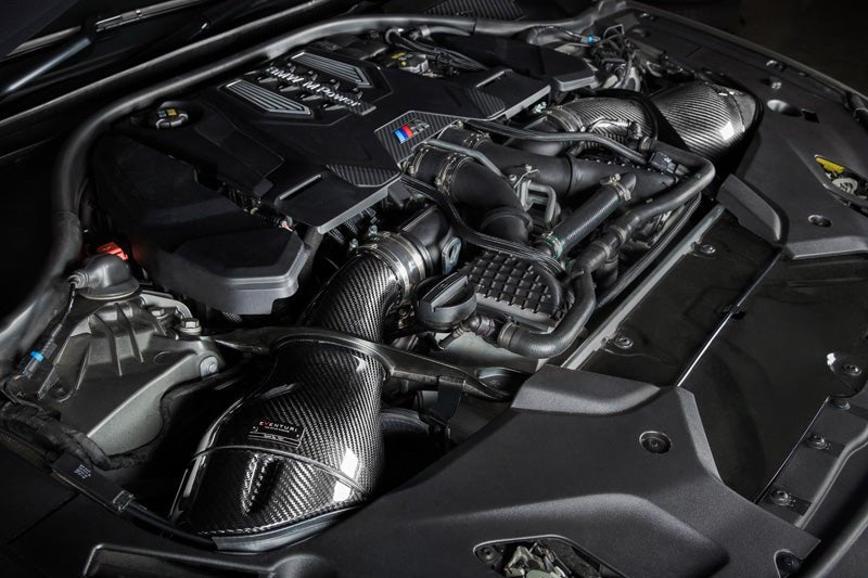 BMW F9X M5 M8 Black Carbon intake with shrouds