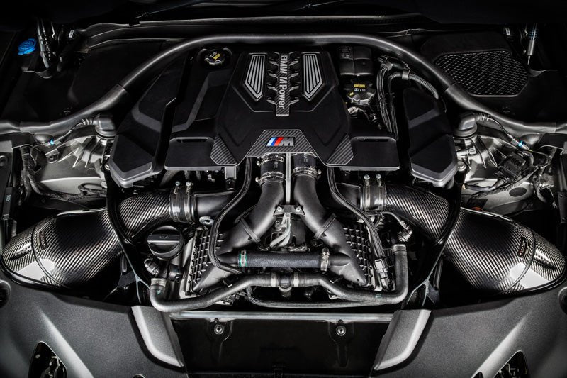 BMW F9X M5 M8 Black Carbon intake with shrouds